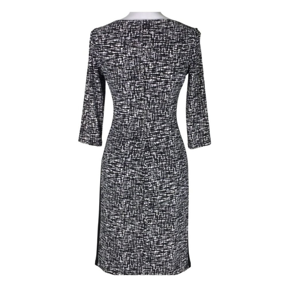 LAUREN RALPH LAUREN Sheath Dress Black/White Jersey Women's Size 8P - Picture 2 of 6